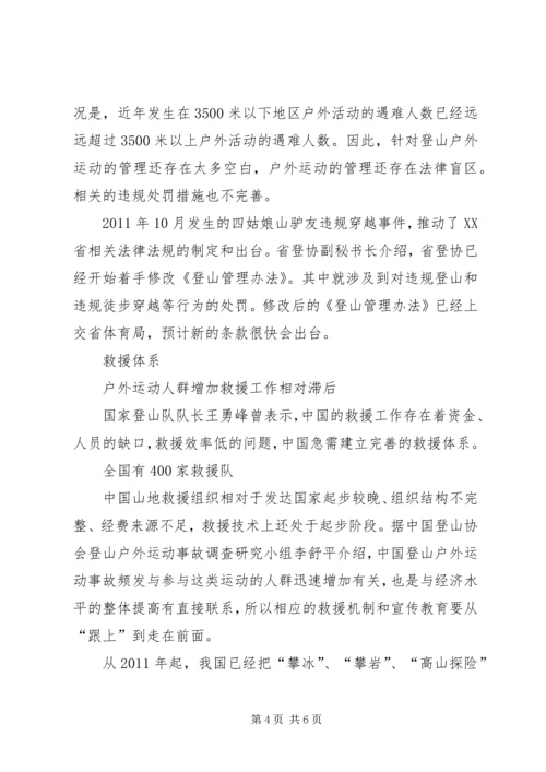 四川登山户外运动救援大会结束偷登是事故祸首.docx