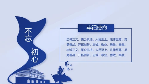 蓝色大气警察年终工作总结述职报告动态PPT模板