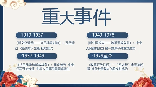 蓝色党建党支部党史学习总结党史历程PPT动态