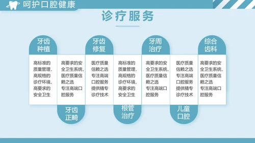 蓝色简约牙科工作总结汇报动态PPT
