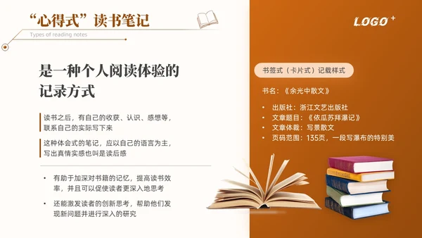橙色简约如何写好读书笔记讲座培训课件PPT