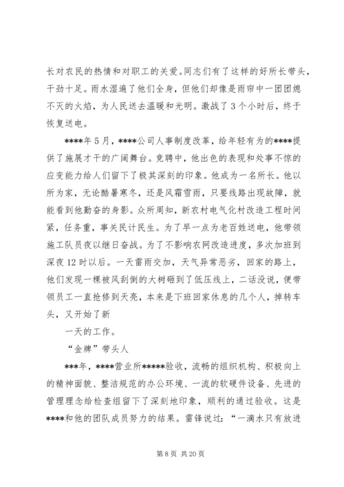供电营业所副所长迎峰度夏事迹材料.docx