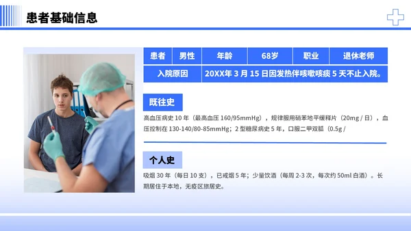 蓝色简约商务风社区病例分析PPT模板