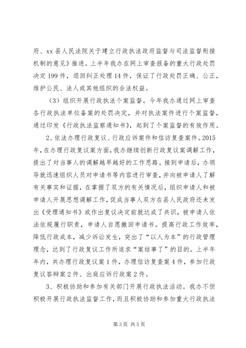 乡镇法制办上半年工作总结和下半年工作计划.docx