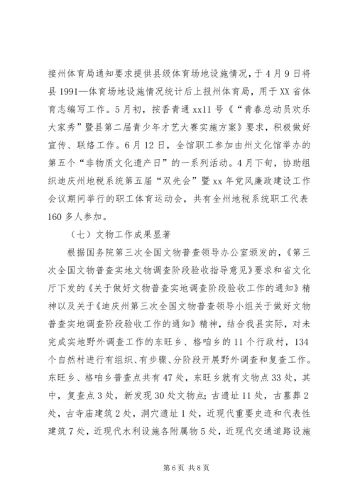 文体局XX年工作总结及下年工作计划.docx