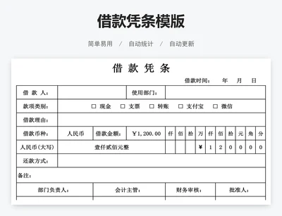 借款凭条模版