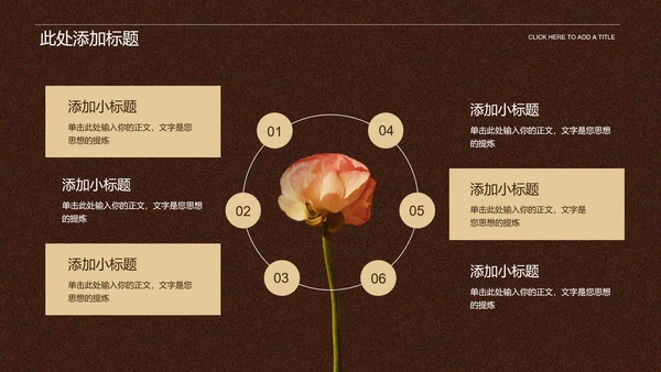 棕色小清新花卉母亲节活动通用PPT演示模板