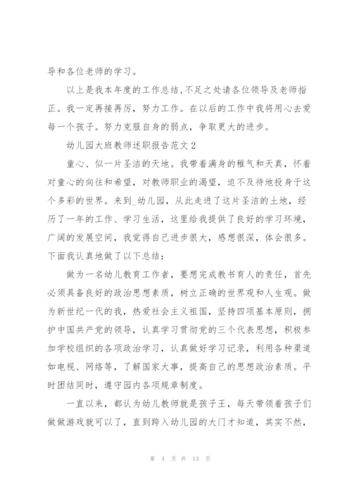 幼儿园大班教师述职报告范文.docx