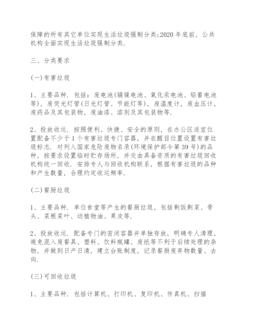 机关单位生活垃圾分类实施方案.docx