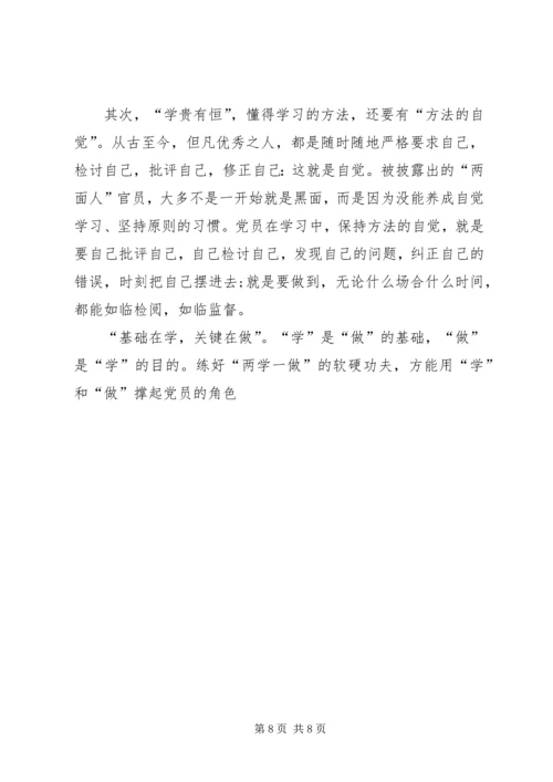 党员践行两学一做内容思想汇报100篇.docx