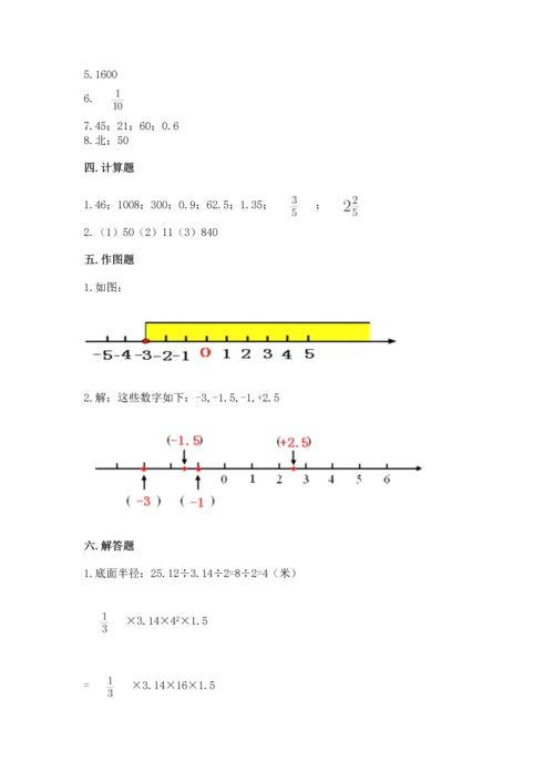 六年级下册数学《期末测试卷》精品（预热题）.docx