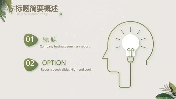 绿色清新草本美容护肤工作总结PPT