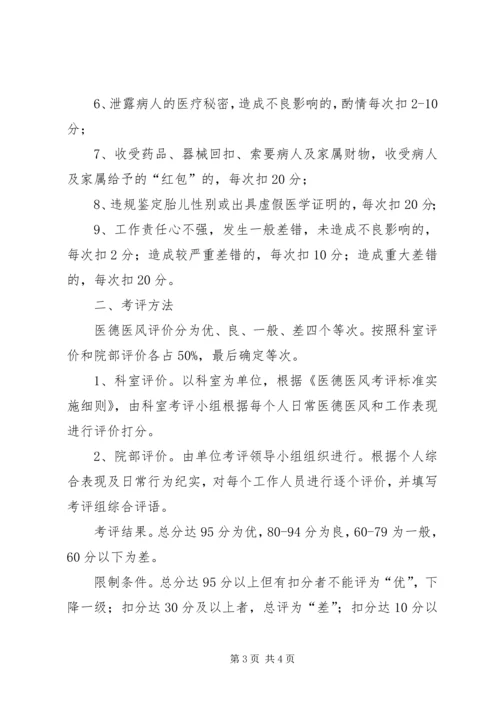 金鸡乡卫生院医德医风考评制度.docx