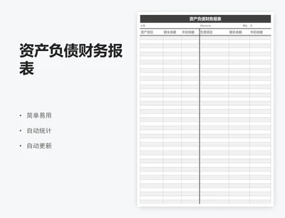 资产负债财务报表