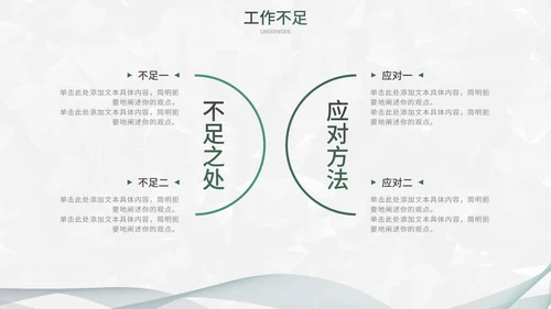 墨绿简约白底几何形状总结汇报述职PPT模板
