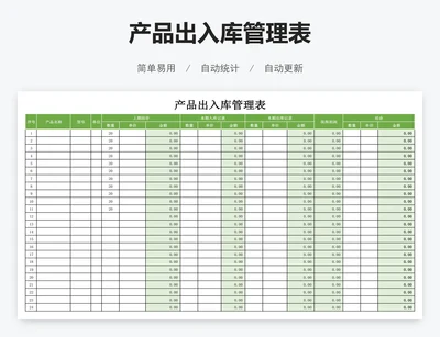 产品出入库管理表