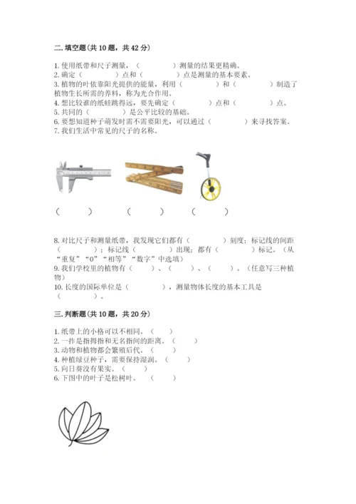 教科版一年级上册科学期末测试卷（精品）word版.docx