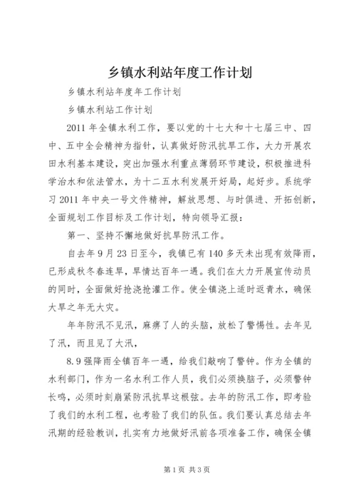 乡镇水利站年度工作计划.docx