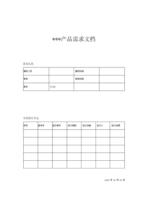 产品需求文档PRD模板