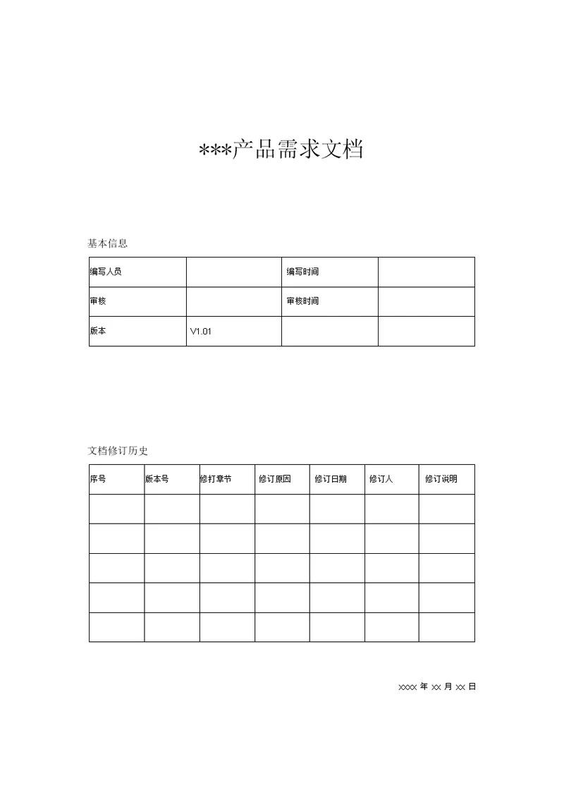 产品需求文档PRD模板