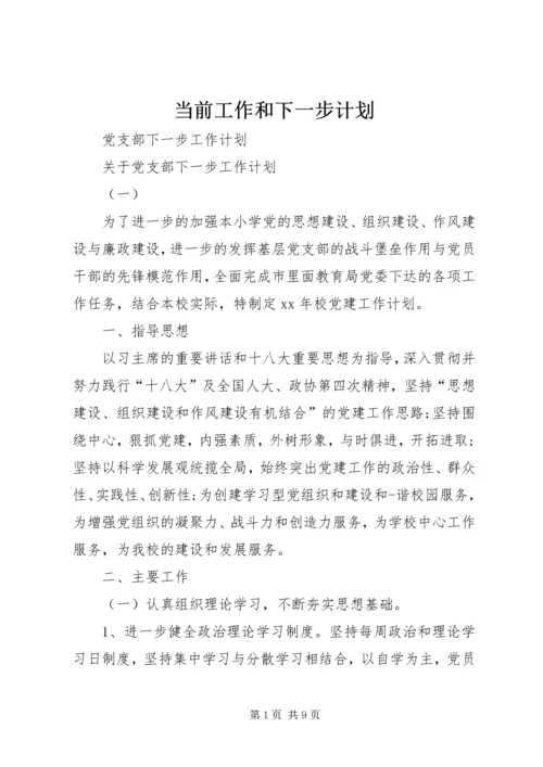 当前工作和下一步计划 (5).docx