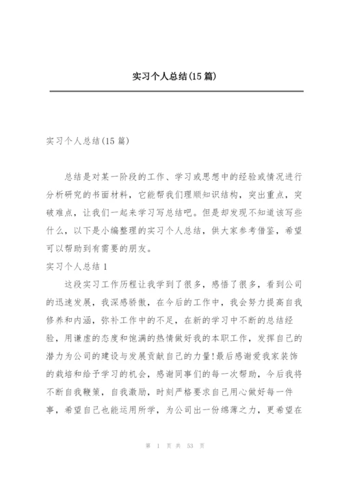 实习个人总结(15篇).docx