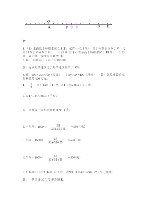 小学数学六年级下册竞赛试题含答案【精练】.docx