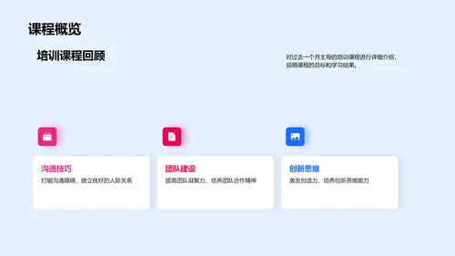 培训月报总结PPT模板
