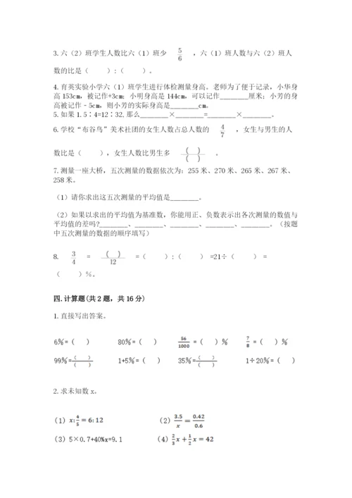 北京版小学六年级下册数学期末综合素养测试卷【网校专用】.docx