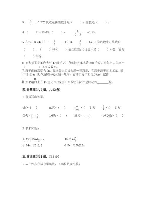 冀教版六年级下册数学 期末检测卷带答案（a卷）.docx
