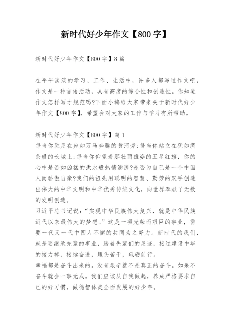 新时代好少年作文【800字】.docx