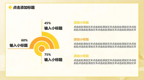 黄色小清新风花团锦簇主题汇报PPT模板