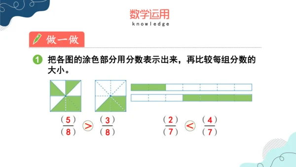 人教版三年级上册8.4  比较同分母分数的大小课件(共17张PPT)