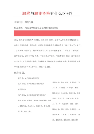 2023年职称与职业资格有什么区别.docx