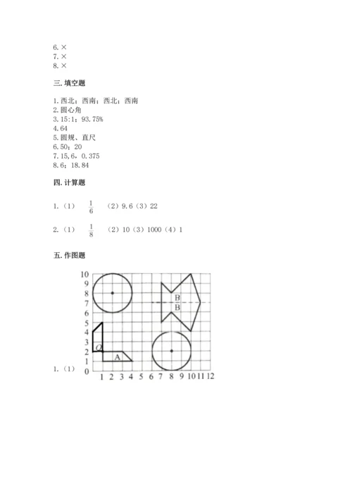 人教版六年级上册数学期末测试卷附答案【黄金题型】.docx