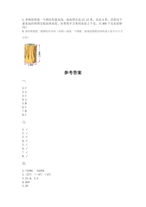 青岛版六年级数学下学期期末测试题精品（精选题）.docx