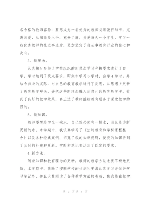 教师继续教育培训学习学期总结.docx