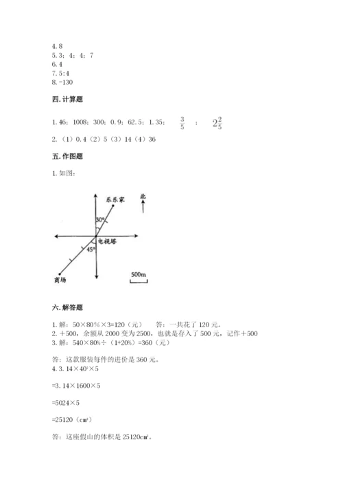 六年级下册数学期末测试卷含完整答案（精品）.docx