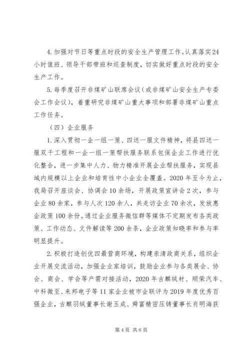 经信局XX年上年工作总结和下年工作安排.docx