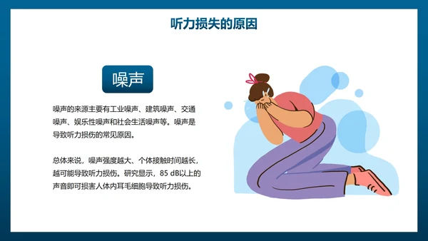 卡通插画全国爱耳日主题教育PPT模板
