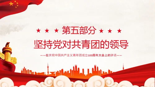 在庆祝共青团成立100周年大会上的讲话PPT