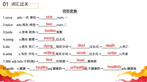 Unit2 How often do you exercise 单元复习课件【人教（2024秋）八上