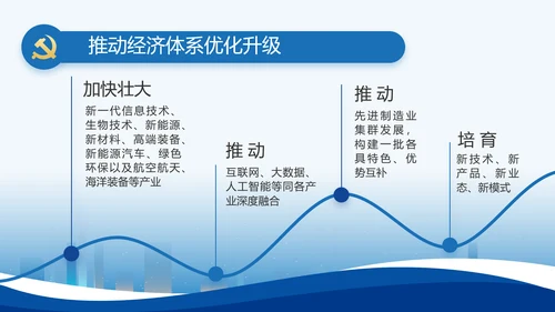 蓝色大气党建党支部年终工作总结PPT