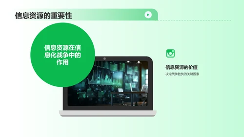 绿色渐变风信息化战争PPT模板