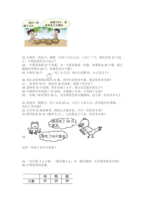 小学一年级下册数学应用题100道【培优】.docx