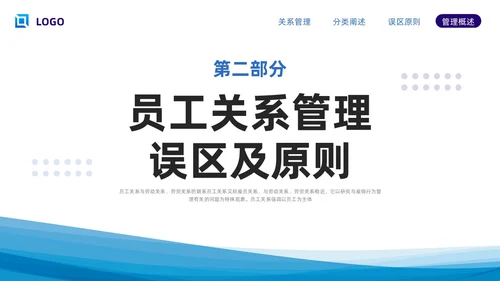 蓝色简约员工关系管理PPT模板宣传PPT动态PPT人才管理