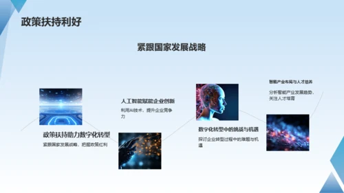蓝色科技人工智能赋能企业数字化PPT模板