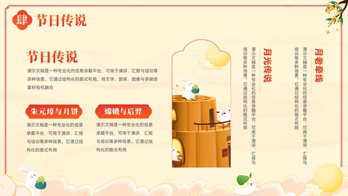 插画风中秋节节日习俗文化宣传PPT模板