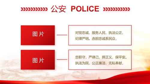 红色党建公安警察派出所年终总结汇报PPT模板