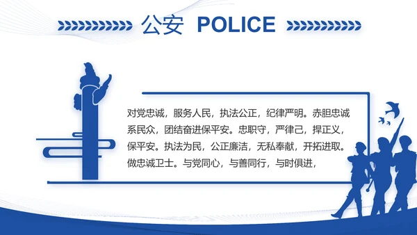 蓝色大气铁路警察工作总结汇报动态PPT模板
